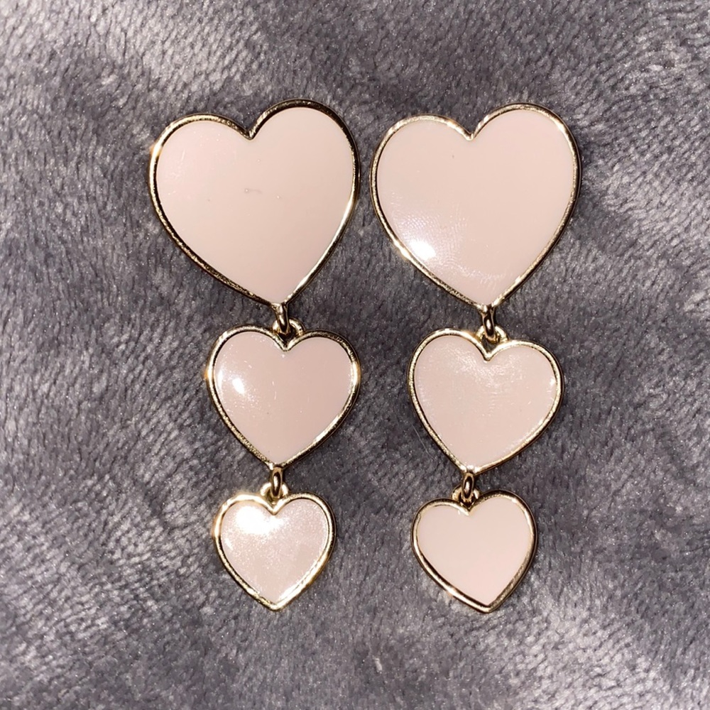 Pink heart earrings